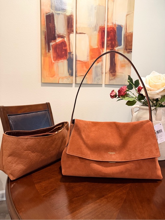 Coach Handbags - NWT Coach Suede Chelsea 36 in Clay plus bag insert